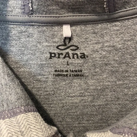 Prana Herringbone Print Full Zip Hoodie EUC - Picture 5 of 16